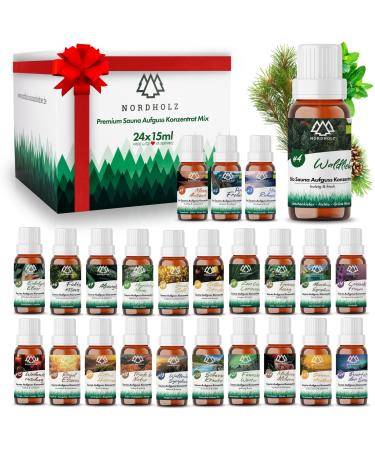 Nordholz sauna infusion 24x15ml - sauna infusion agent gift set Special & natural sauna fragrance for intensive & relaxing moments - sauna accessories