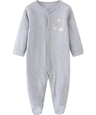 MAMIMAKA Cotton Footed Pajamas for Boys and Girls | 3-6 Months | Long Sleeve | Color4 - Buy Online on GoSupps.com