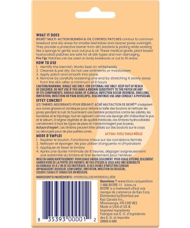 Bior Multi Action Blemish & Oil Absorbing Acne Patches | Hydrocolloid Patch for Oily Skin Large Patches 6Ct 6 count (Pack of 1) Large Blemish Patches - Buy Online on GoSupps.com