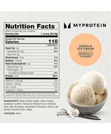 Myprotein Impact Whey Protein Isolate 5.5 Lbs (81 Servings) Unflavored 25g Protein 3.5g Glutamine & 6g BCAA Per Serving Unflavored 5.5 Pound (Pack of 1) - Buy Online on GoSupps.com