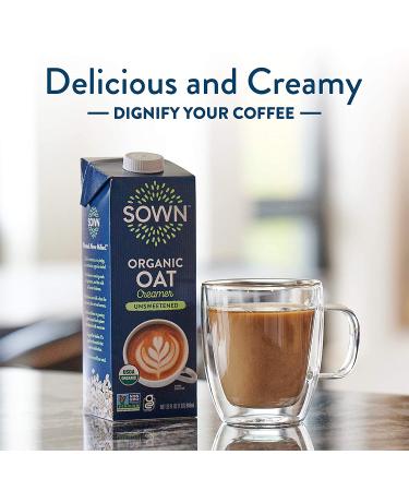 SOWN Organic Oat Creamer Unsweetened - Barista Oat Milk Non Dairy Coffee Creamer - 32oz (Pack of 3) - Buy Online on GoSupps.com