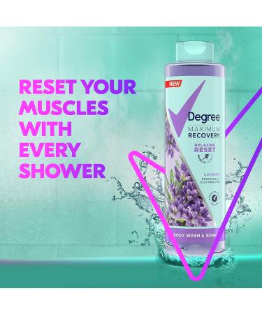 Degree Maximum Recovery Body Wash and Soak - Lavender Extract + Epsom Salt - 22 Fl Oz (Pack of 4) - Buy Online on GoSupps.com
