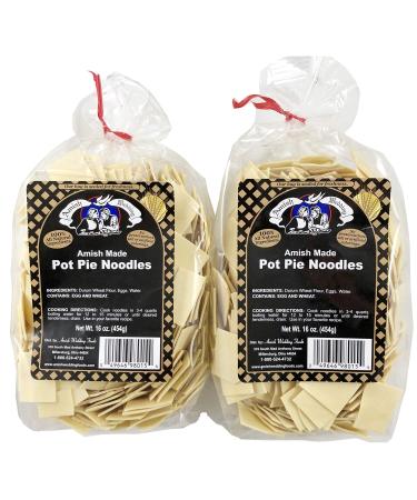 Amish Wedding Pot Pie Noodles 16 Ounce Bags (Pack of 2)