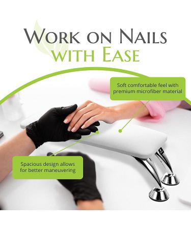 Nail Arm Rest Cushion with 100Pcs Nail Wipes | Premium Microfiber Leather Manicure Hand Pillow for Nail Tech Use - White - Buy Online on GoSupps.com