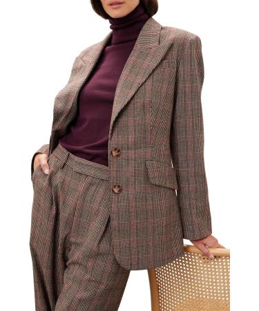 Ronny Kobo Collective Women's Cut Out Tweed Blazer Brown 14 - Buy Online on GoSupps.com
