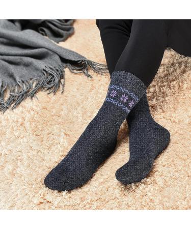 NinetoFiveLife Pack of 4 Winter Warm Wool Hiking Socks for Women - Soft & Comfortable Outdoor Recreation Knit Socks - Buy Online on GoSupps.com