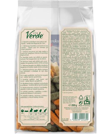 Vita Power Vita Verde Fries - Healthy Rodent Snack with Lucerne & Carrot | No Added Sugar | 200g (2-Pack) - Buy Online on GoSupps.com