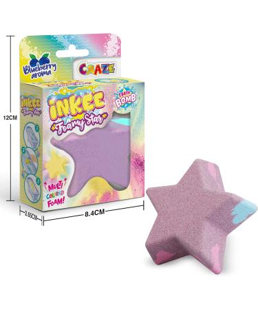 Buy INKEE FOAMY STAR Children's Bath Bomb - Blueberry Aroma | 70g Star-Shaped Creamy Bath Ball for Kids - Buy Online on GoSupps.com