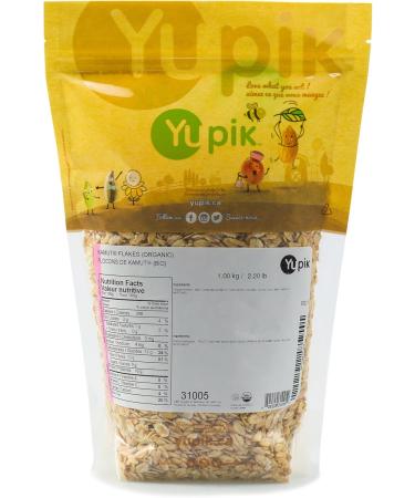 Yupik Organic Kamut Flakes 1 kg Non-GMO Kosher Vegan Made from Raw Whole Grains Steamed Rolled & Lightly Roasted Flakes Source of Fiber & Iron Ideal for Cooking & Baking 1 kg (Pack of 1) - Buy Online on GoSupps.com
