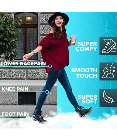 Premium Memory Foam Insole with Arch Support for Men Women - Pain Relief Plantar Fasciitis - Shock Absorption - Fits Work Boots, Running Shoes, Hiking Sneakers - Black - Men 9-10.5/Women 10-11.5 - Buy Online on GoSupps.com