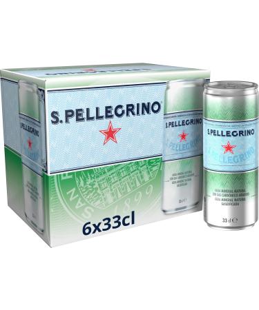 San Pellegrino Natural Mineral Water with Gas, 6 x 33 cl