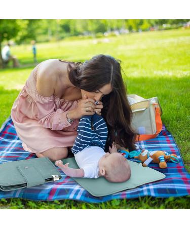 Buy Jubi Baby Diaper Bag with Changing Mat - Stylish Small Diaper Bag (Green-Blue) for On-the-Go Convenience | International Shipping Available - Buy Online on GoSupps.com