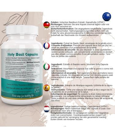Organic Holy Basil (Tulsi) Capsules - Natural Stress Relief and Immune Support - Buy Online on GoSupps.com