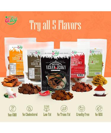 BE LEAF Spicy Vegan Jerky - Hot Plant-Based Meat Substitute, Low Carb & Dairy Free | Natural Ingredients, Non-GMO, 35oz Pack - Buy Online on GoSupps.com