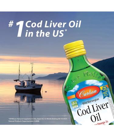 Carlson - Cod Liver Oil Grab + Go Packets, Travel Packs, Single-Serving, 1100 mg Omega-3s, Plus Vitamins A and D3, Norwegian, Wild Caught, Pouch of 15 Packets, 5 mL Each - Buy Online on GoSupps.com