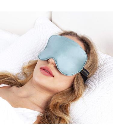 Sleepymoon Bamboo Weighted Eye Mask - Cool, Adjustable, Light Blue - Gift Set for Kids, Women, Men - Ideal for Sleeping, Travel, Yoga, Airplane - Buy Online on GoSupps.com