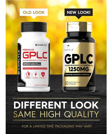 GPLC 1250 mg 60 Capsules | Non-GMO Gluten Free | High Potency Glycine Propionyl-L-Carnitine HCL Supplement by Carlyle - Buy Online on GoSupps.com