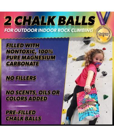 2 Pack Refillable Chalk Balls for Rock Climbing, Gymnastics, Weightlifting - 200g Workout Chalk for Hands - Buy Online on GoSupps.com
