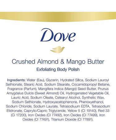 Dove Exfoliating Body Polish Scrub - Crushed Almond & Mango Butter, 10.5 oz (Pack of 4) | Gently Exfoliates Dry Skin - Buy Online on GoSupps.com