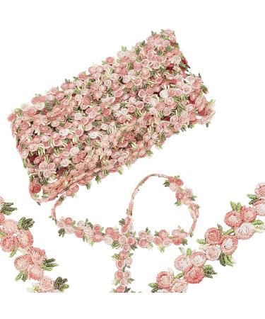 GORGECRAFT 5 Yards Flower Trim Ribbon Cherry Color Flower DIY Lace Applique Sewing Craft Lace Edge Trim for Wedding Dresses Embellishment DIY Party Decor Clothes Pink - Buy Online on GoSupps.com