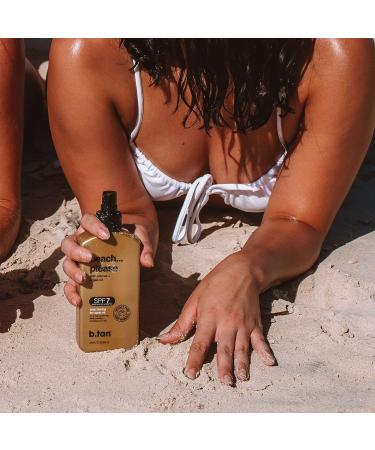 b.tan SPF 7 Deep Tanning Dry Spray | Beach Bronze & Golden Tan Oil with Marula & Argan | Vegan & Cruelty-Free - Buy Online on GoSupps.com