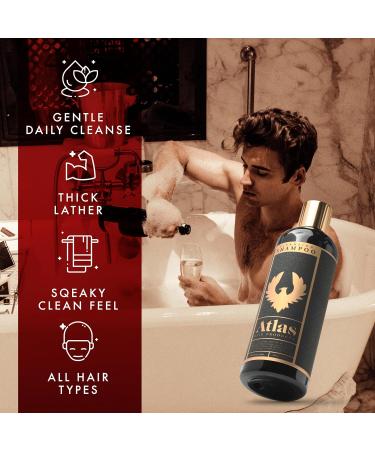 Atlas Daily Cleansing Shampoo for Men - Deeply Hydrating Nourishing for All Hair Types Build-Up Removal & Strengthening - 10.1 fl oz (300 ml - Buy Online on GoSupps.com