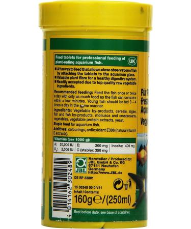JBL NovoFect 30248 - Complete Food Tablets for Herbivorous Aquarium Fish | 250 ml Pack - International Shipping Available - Buy Online on GoSupps.com