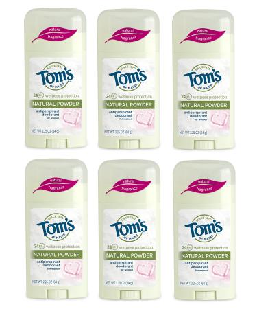 Tom's of Maine Natural Women's Stick Antiperspirant Deodorant, 2.25 Oz, Pack of 6