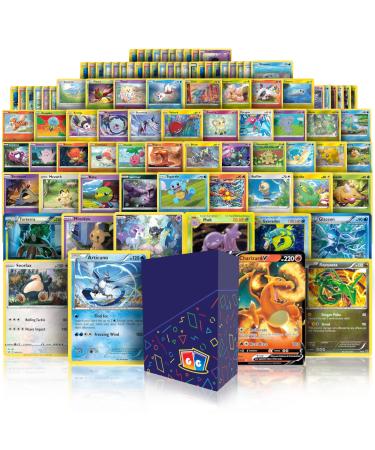 Ultra Rare Card Starter Bundle | 100 Authentic Cards with 1 Guaranteed Ultra Rare Card | Plus Bonus 10 Rares or Holo Foil Cards | GG Deck Box Compatible with Pokemon Cards