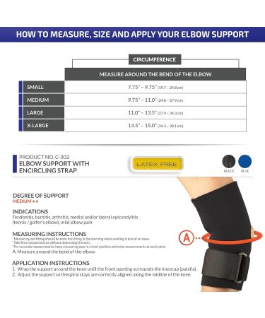 OTC Elbow Support Strap - Neoprene X-Large Black | Best International Shipping - Buy Online on GoSupps.com