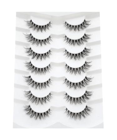 Buy 3D Clear Band Mink Eyelashes - Natural Cat Eye Wispy Reusable 7 Pairs (Happy Heartbeat No.218) - Shop Internationally! - Buy Online on GoSupps.com