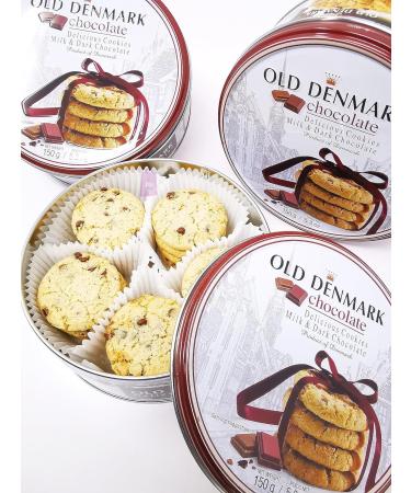 Old Denmark Milk & Dark Chocolate Chip Cookies 150g - Traditional Biscuit Tin Gift for Women Men & Kids - Buy Online on GoSupps.com