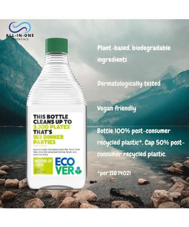 Eco Dish Washing Bundle With Ecover Washing Up Liquid Lemon and Aloe Vera 2 x 450ml Swedish Dishcloth x 2 Biodegradable Scourer x 2 and Plastic Free Kitchen Sponge x 2 - Buy Online on GoSupps.com