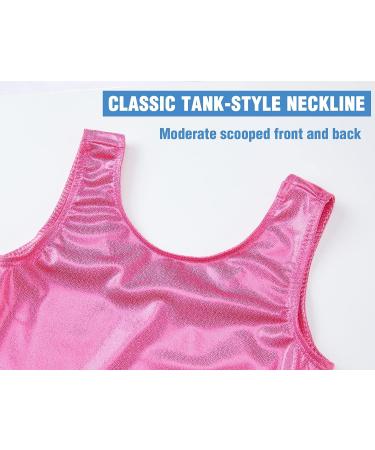 TENVDA Girls Gymnastics Leotards with Shorts - Sparkly Multicolor Tumbling Biketards | Sizes 2-12 Years | Hot Pink 3-4T - Buy Online on GoSupps.com