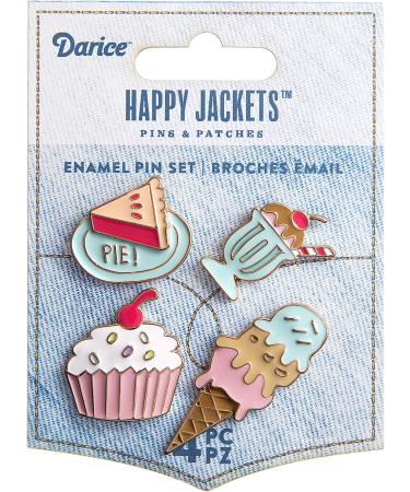 Happy Jackets 4 Piece Dessert Enamel Pins - Multicolor Delights - Buy Online on GoSupps.com