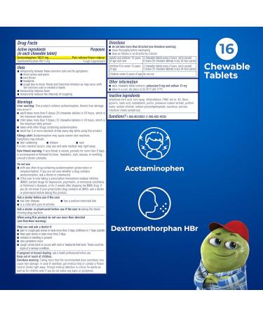 Mucinex Children's Mighty Chews Cold and Flu Medicine Easy to Dose Children's Acetaminophen & Dextromethorphan Kids Cough Medicine Ages 6+ Mixed Berry Flavor 16 Medicated Chewable Tablets Day 16 Count (Pack of 1) - Buy Online on GoSupps.com