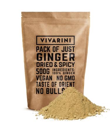 Vivarini Ginger 500g | Oriental Spice | Tea Supplement, Yerba Mate, Dishes & Desserts | Valuable Source of Nutrients | Ground Ginger Root | 0.5 kg