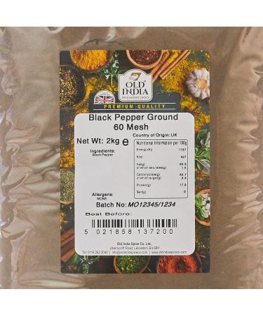 Old India Black Pepper Ground 60 Mesh 2kg - Premium Quality Spice - Pack of 1 - Buy Online on GoSupps.com