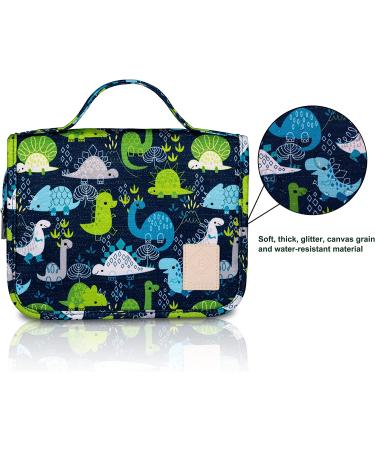 Men's Hanging Travel Toiletry Kit Bag - Waterproof Organizer with Dinosaur Cartoon Design - Blue - Buy Online on GoSupps.com