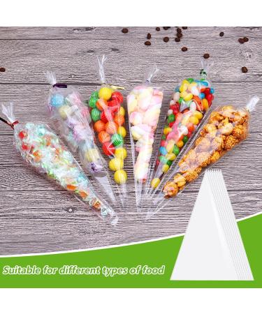 100 Pcs Clear Cone Bags Sweets Cellophane Treat Bag for Baking Candy Cookie Displaying Wrapping Halloween Triangle Goody Bags OPP Treat Bags Sweet Party Gift Bags (13x25) - Buy Online on GoSupps.com