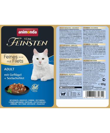 Animonda Adult Cat Food - Premium Wet Food with Poultry Fillets | 18 x 85g Pack for Fussy Cats - Buy Online on GoSupps.com