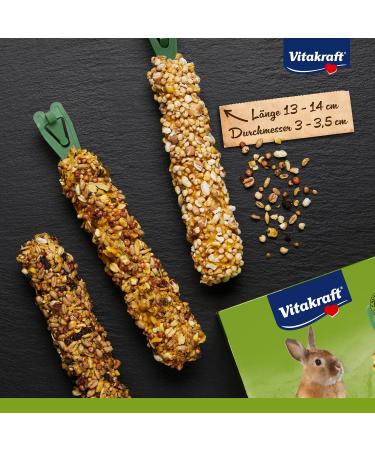 Vita Power Kr cker Mix for Dwarf Rabbits | Sugar & Grain-Free | Forest Berry Honey & Popcorn (3 Pieces) - International Shipping Available - Buy Online on GoSupps.com