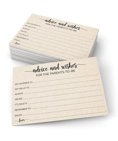 321Done Advice and Wishes for the Parents-to-Be Cards Tan, 4x6, Made in USA, Fun Simple Cute Baby Shower Advice Game for Mom, Dad to Be, 50 Cards 4 x 6 inches Parents-to-Be