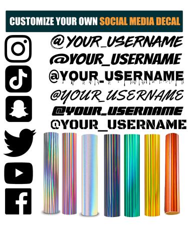 VulgrCo Holographic Custom Social Media Decal Stickers Customized Name Username Logo Brand Vinyl