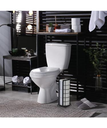 Brookstone Black Toilet Paper Holder - Freestanding Bathroom Tissue Organizer for Mega Rolls - Buy Online on GoSupps.com