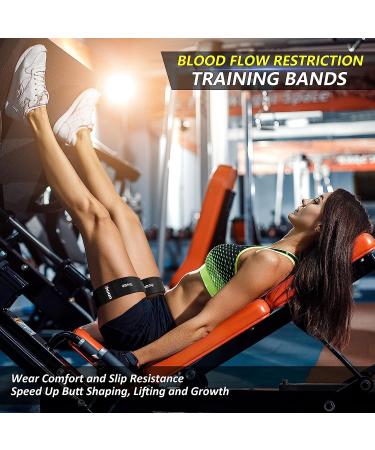 iHuan Women's Blood Flow Restriction Bands - Glute & Thigh Straps for Booty Workout - Black+Blue - Buy Online on GoSupps.com