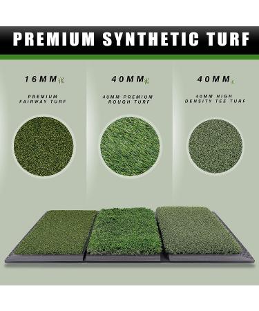 CHAMPKEY Professional Tri-Turf Golf Hitting Mat | Heavy Duty Rubber Backing | Indoor & Outdoor Practice Mat 16x24 PRO Version - Buy Online on GoSupps.com