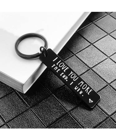 Personalized 'I Love You More' Key Supporter Perfect Gift for Friends Boyfriends Girlfriends Husbands Wives | Ideal for Christmas & Valentine's Day | Black Medium - Buy Online on GoSupps.com