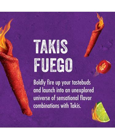 Takis Fuego Rolled Tortilla Chips - Hot Chili Pepper & Lime Flavor - 20oz Fiesta Size Bag - Buy Online on GoSupps.com