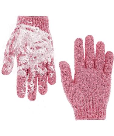 Sibba Exfoliating Gloves for Shower - Natural Loofah Bathing Gloves for Body and Face - Dead Skin Remover - Double Sided Microfibre - Adults and Kids (Red) - Buy Online on GoSupps.com